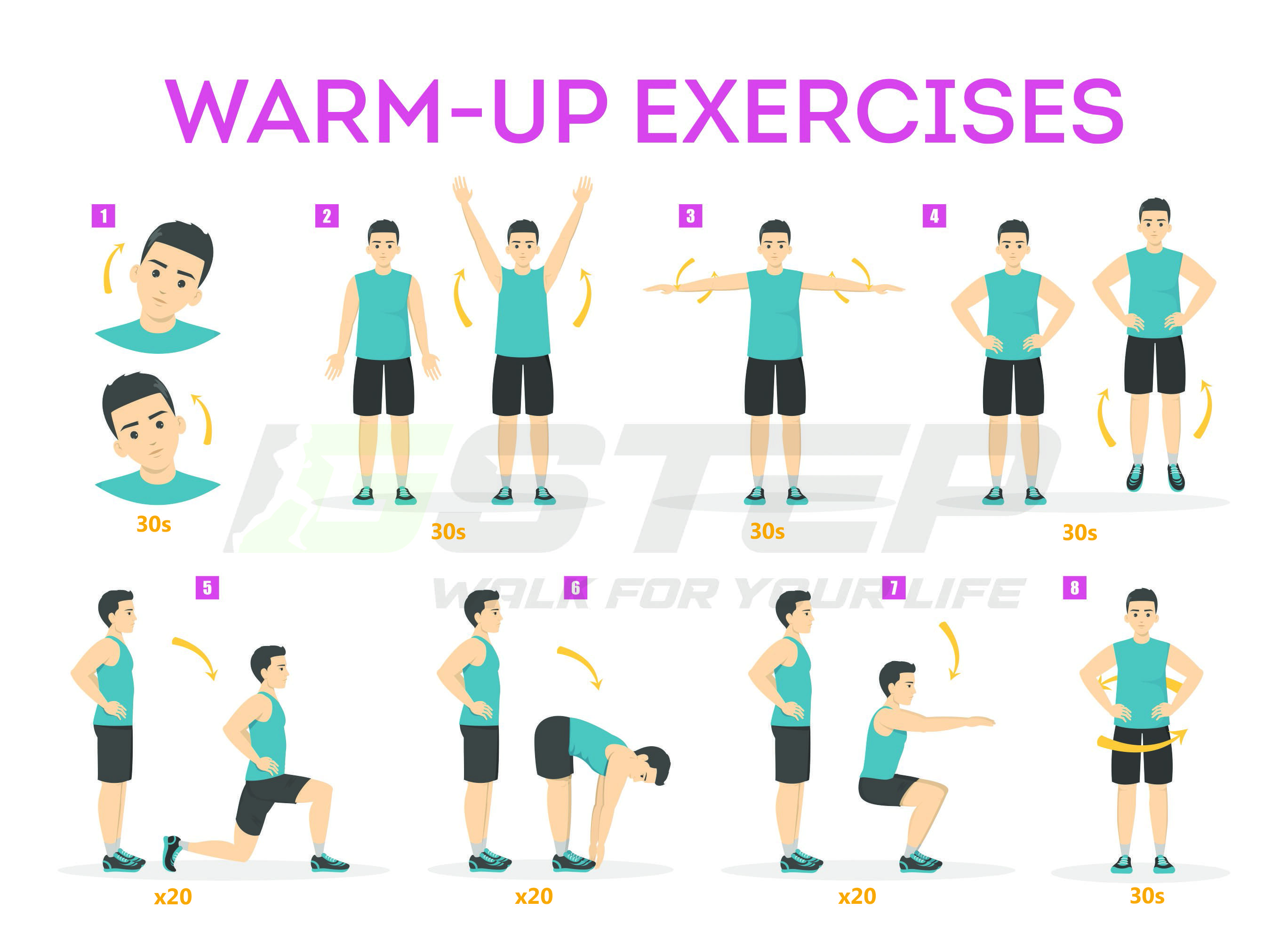 5-min warm-up exercise before running